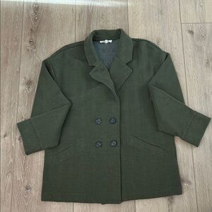 Madewell Green Pea Coat Double-Breasted Classic